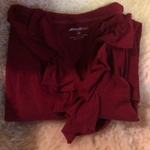 Eddie Bauer Burgundy colored long sleeve shirt